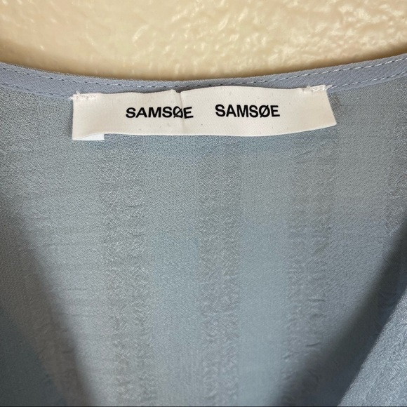 Samsøe Samsøe Jolie Short Floaty Relaxed Dress in Dusty Blue - Picture 7 of 9